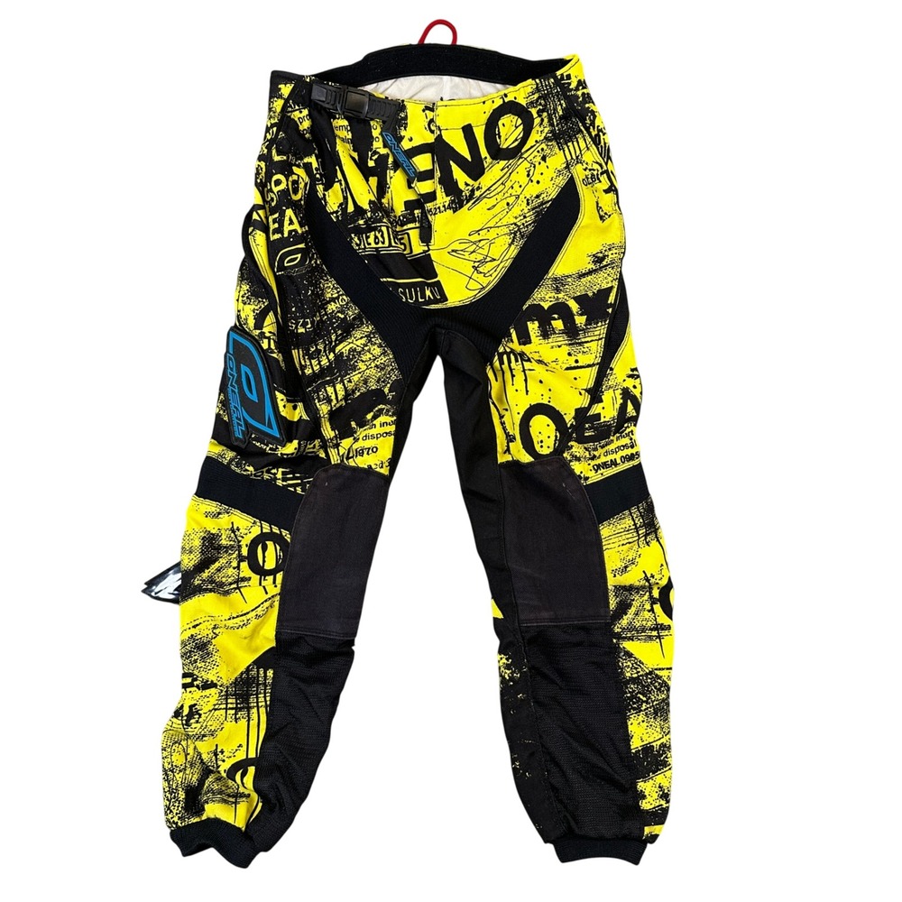 O'Neal Element Series Motocross Racing Pants Youth 12/14 Yellow Black Graphic